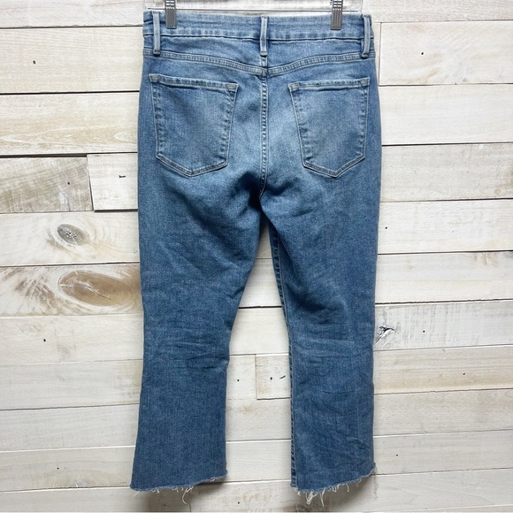 Frame‎ Le Crop Mini Boot Fray Hem Jeans Size 27 Blue Denim Medium Wash - Picture 7 of 13